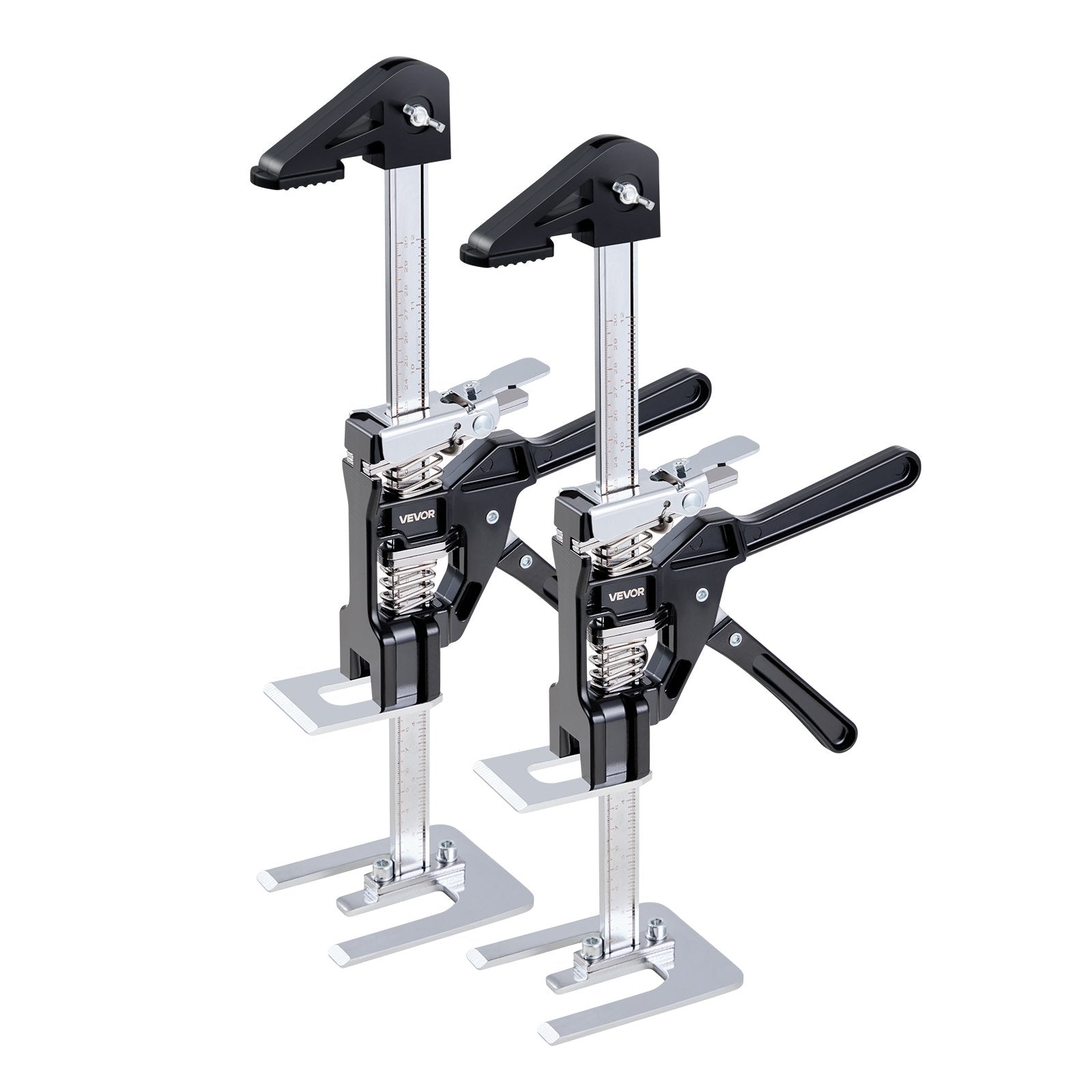Labor Saving Arm Jack, 2 PCS 200 kg Bearing Capacity, Lifting up to 235 mm, Metal Hand Lifting Jack Tool with Magnetic Level, 2 Adjustment Modes, for Door, Window, Furniture, Woodworking, Black - Image 9