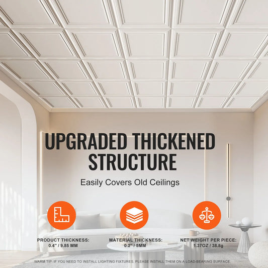 Ceiling Tiles 96-Pack 20 x 20 in Polystyrene Easy Installation Glue-up - Image 4