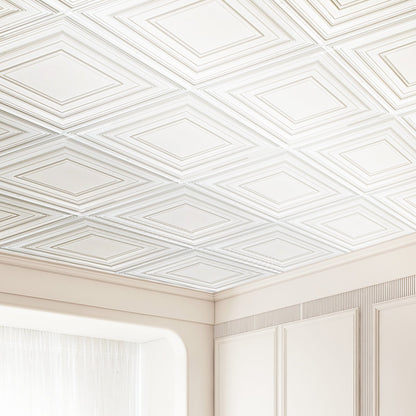 Ceiling Tiles 12-Pack 24 x 24 in PVC Easy Installation White Peg Pattern - Image 8