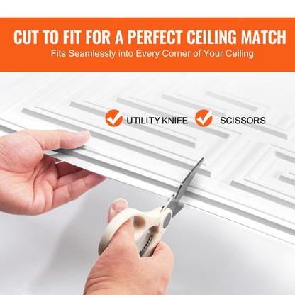 Ceiling Tiles 12-Pack 24 x 24 in PVC Easy Installation White Echo Pattern - Image 6