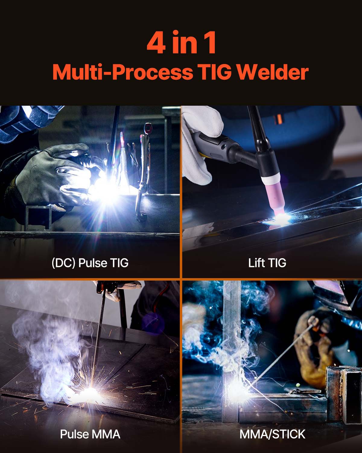 TIG Welder 4-In-1 Welding Machine Pulse MMA Lift STICK IGBT Inverter LED - Image 2