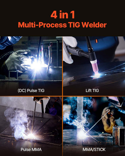 TIG Welder 4-In-1 Welding Machine Pulse MMA Lift STICK IGBT Inverter LED - Image 2