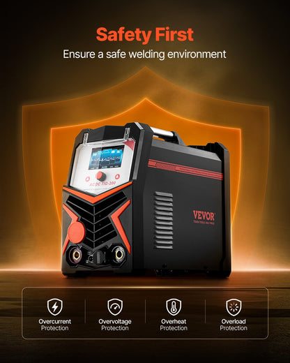 TIG Welder, 200A 6-In-1 Aluminum Welding Machine (LED Display) - AC TIG/DC TIG/AC Pulse TIG/DC Pulse TIG/Spot TIG/MMA(Stick), Electric Welder with Synergic Control IGBT - Image 5