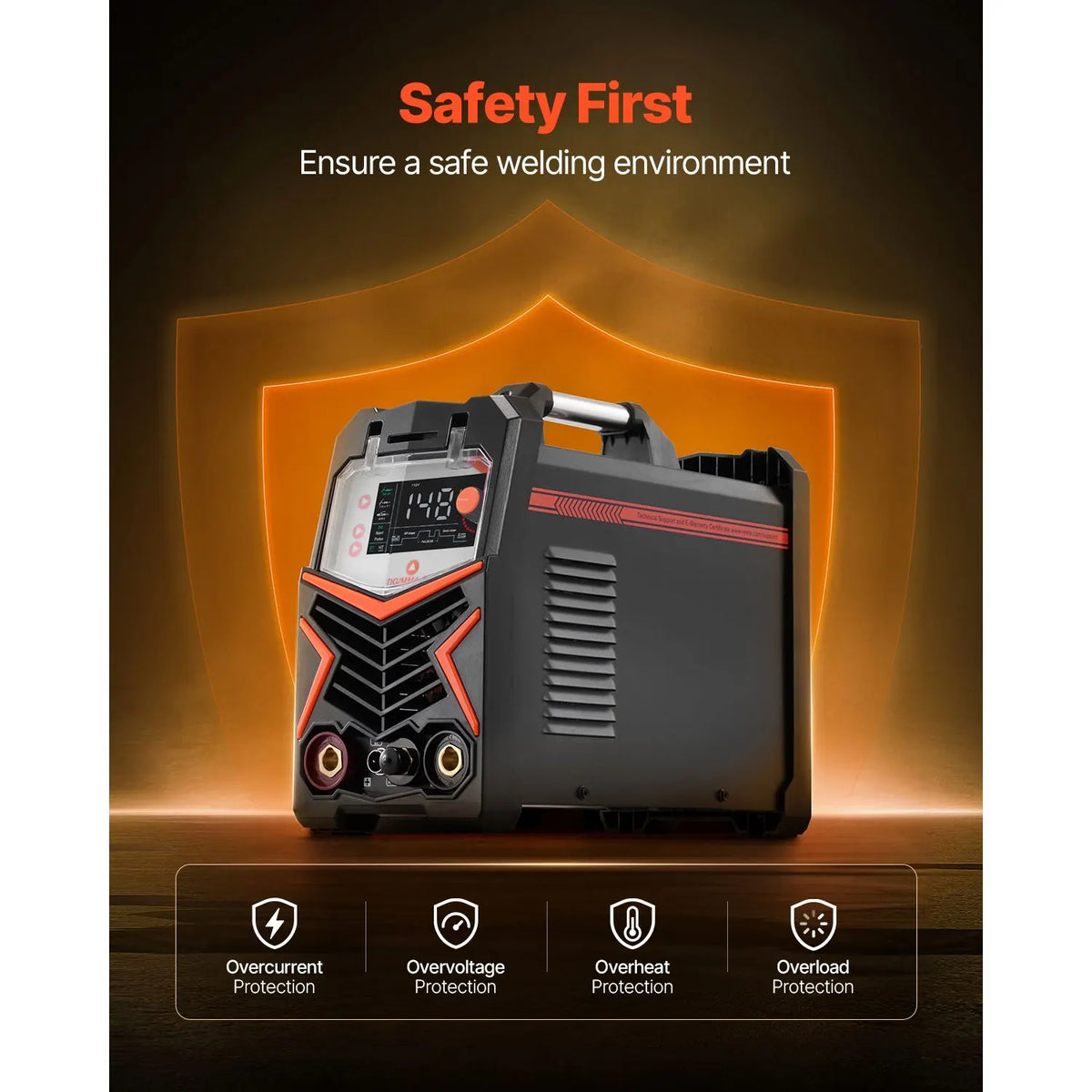 TIG Welder, 205A 3-In-1 Welding Machine (Large LED Display)- DC TIG/DC Pulse TIG/MMA(Stick), Electric Welder with IGBT Inverter High-Frequency Start - Image 4