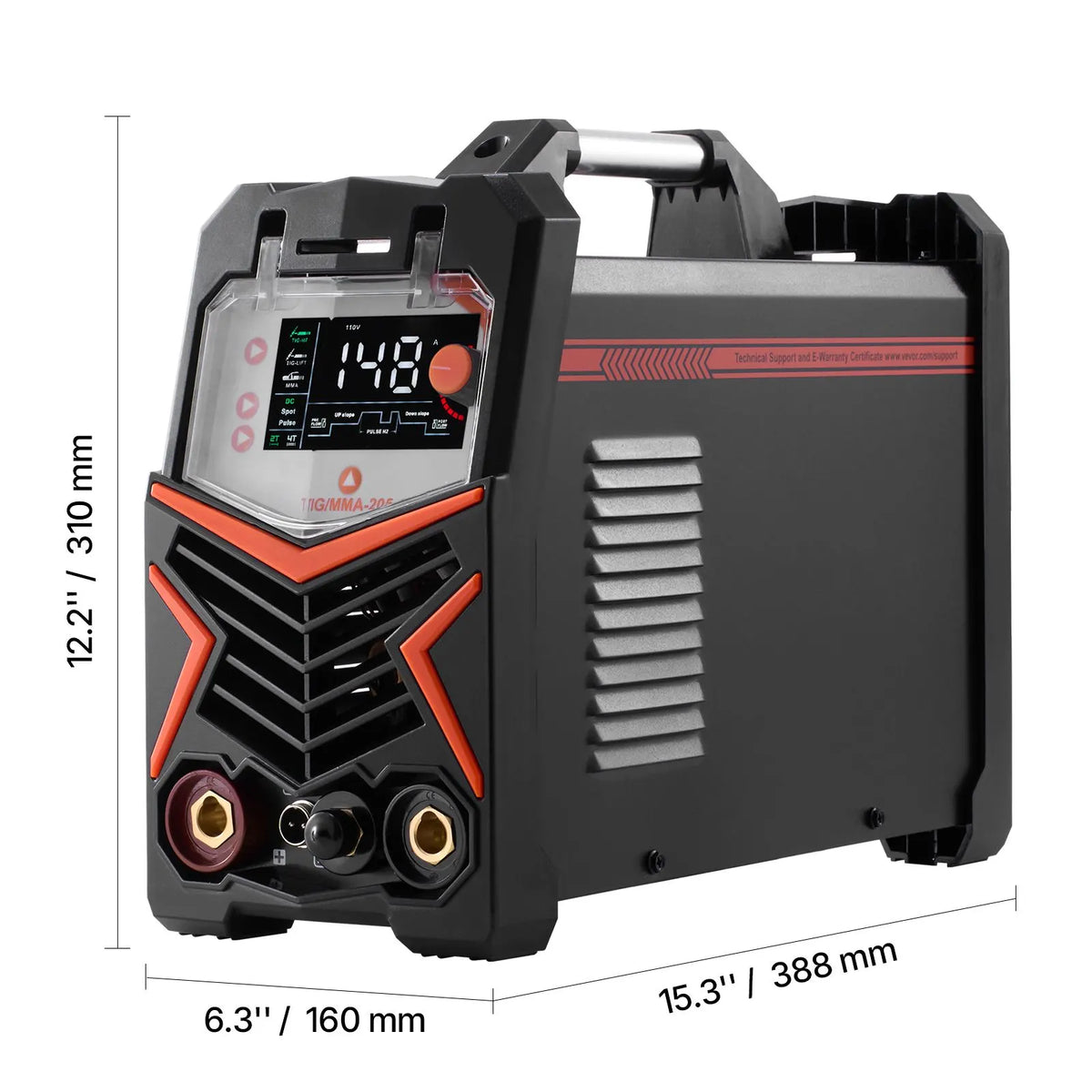 TIG Welder, 205A 3-In-1 Welding Machine (Large LED Display)- DC TIG/DC Pulse TIG/MMA(Stick), Electric Welder with IGBT Inverter High-Frequency Start - Image 8