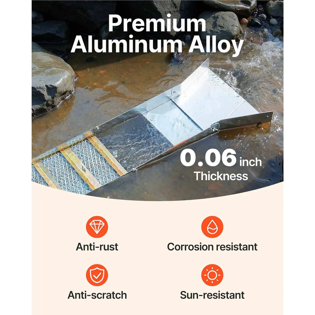 Folding Aluminum Alloy Sluice Box, Compact 50" Sluice Boxes for Gold, Lightweight Gold Sluice Equipment, Portable Sluice Boxes with Miner's Moss, River, Creek, Gold Panning, Prospecting, Dredg - Image 2