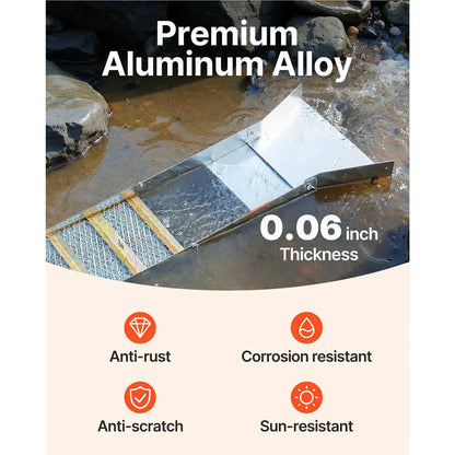 Folding Aluminum Alloy Sluice Box, Compact 50" Sluice Boxes for Gold, Lightweight Gold Sluice Equipment, Portable Sluice Boxes with Miner's Moss, River, Creek, Gold Panning, Prospecting, Dredg - Image 2