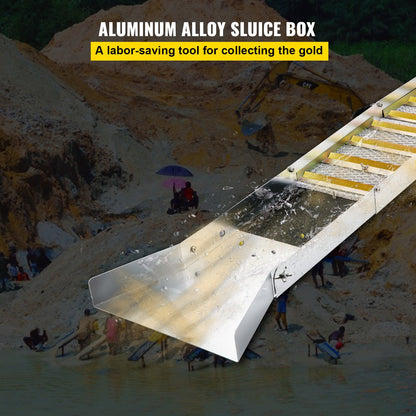 Folding Aluminum Alloy Sluice Box, Compact 50" Sluice Boxes for Gold, Lightweight Gold Sluice Equipment, Portable Sluice Boxes with Miner's Moss, River, Creek, Gold Panning, Prospecting, Dredg - Image 2