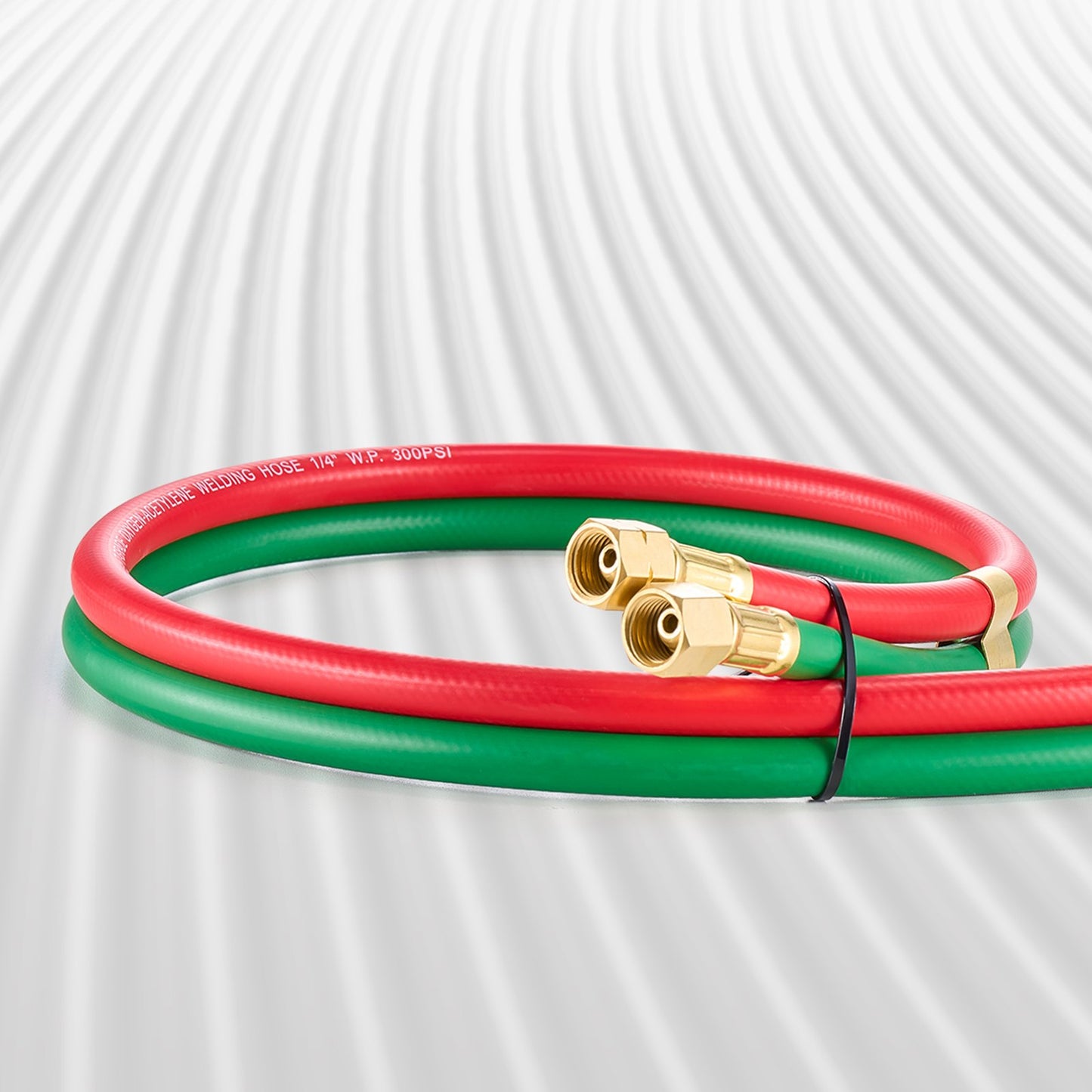 Oxygen Acetylene Hose, 1/4-Inch x 25FT Oxy Acetylene Hose with 9/16"-18 B Fitting, 300PSI T Grade Welding Cutting Torch Twin Hose, Compatible with Oxygen, Acetylene, Propane and Other Fuel Gases - Image 8