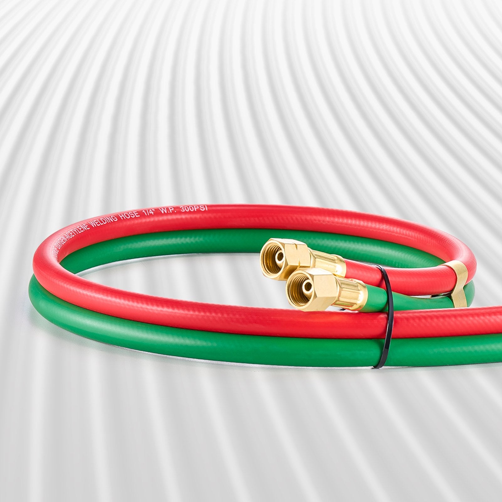 Oxygen Acetylene Hose, 1/4-Inch x 25FT Oxy Acetylene Hose with 9/16"-18 B Fitting, 300PSI T Grade Welding Cutting Torch Twin Hose, Compatible with Oxygen, Acetylene, Propane and Other Fuel Gases - Image 8
