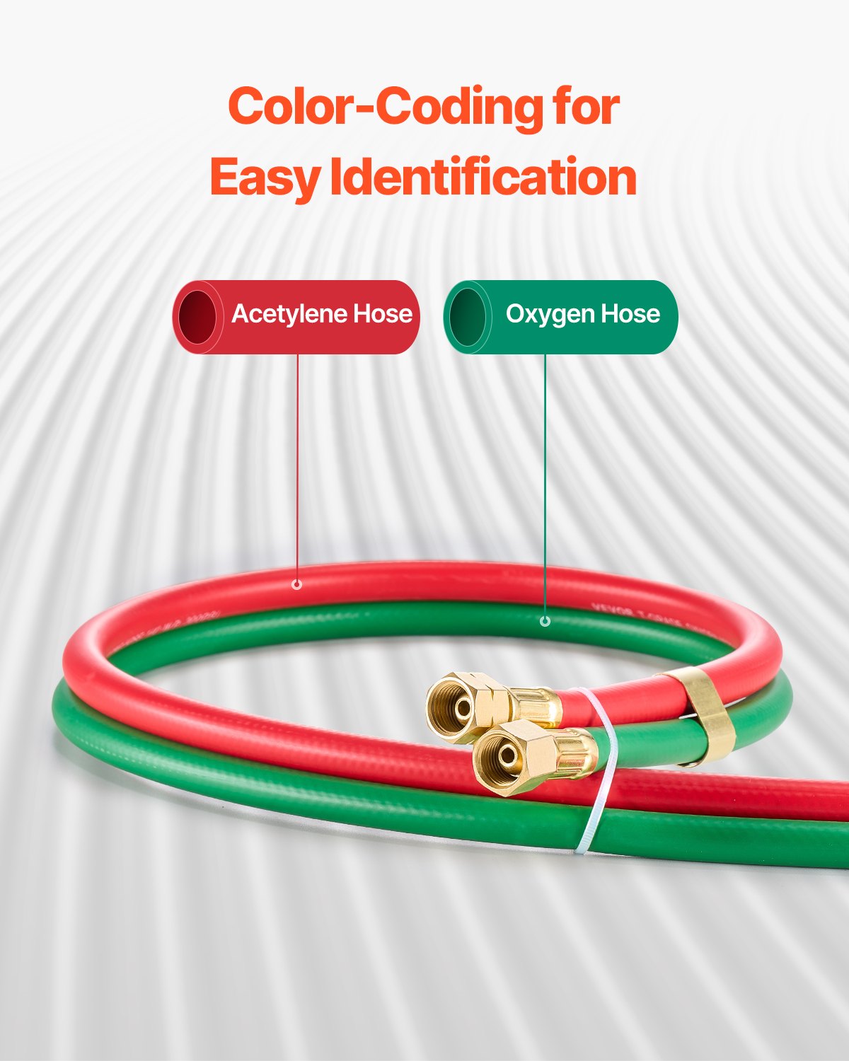 Oxygen Acetylene Hose 1/4-Inch x 50FT T Grade Hose 300PSI Max Working Pressure - Image 5
