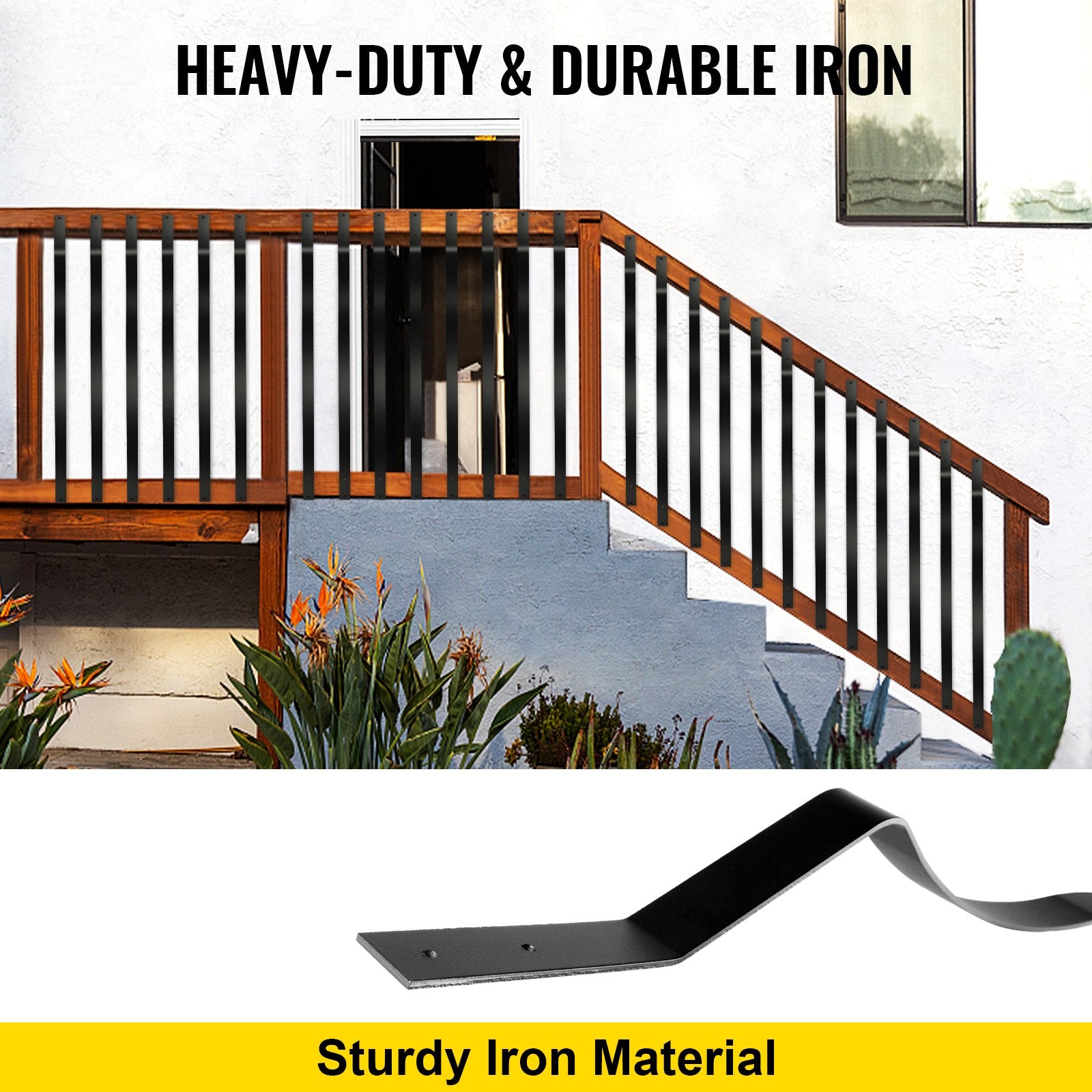 Deck Balusters, 51 Pack Metal Deck Spindles, 32.25\"x1\" Staircase Baluster with Screws, Iron Deck Railing for Wood and Composite Deck, Stylish Baluster for Outdoor Stair Deck Porch - Image 2