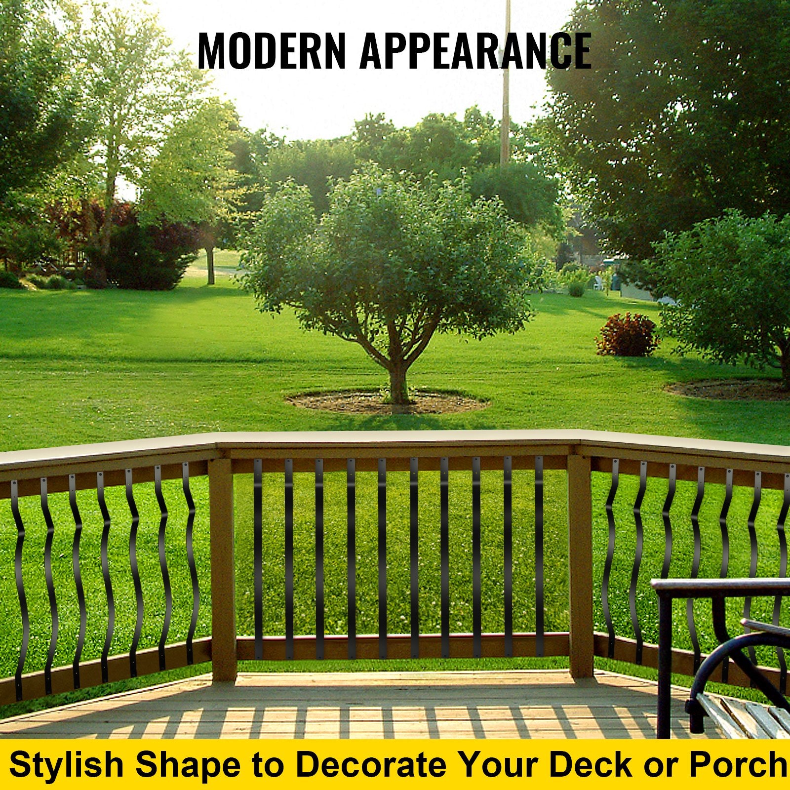 Deck Balusters, 51 Pack Metal Deck Spindles, 32.25\"x1\" Staircase Baluster with Screws, Iron Deck Railing for Wood and Composite Deck, Stylish Baluster for Outdoor Stair Deck Porch - Image 5