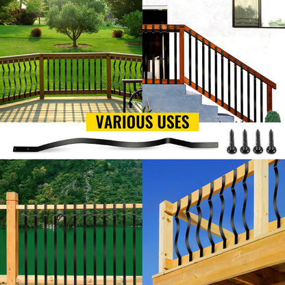 Deck Balusters, 51 Pack Metal Deck Spindles, 32.25\"x1\" Staircase Baluster with Screws, Iron Deck Railing for Wood and Composite Deck, Stylish Baluster for Outdoor Stair Deck Porch - Image 7