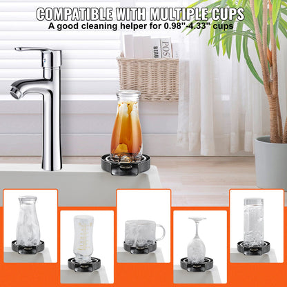 Glass Rinser 10-Hole 360 Rotating Stainless Steel Washer ABS Cup Holder - Image 3