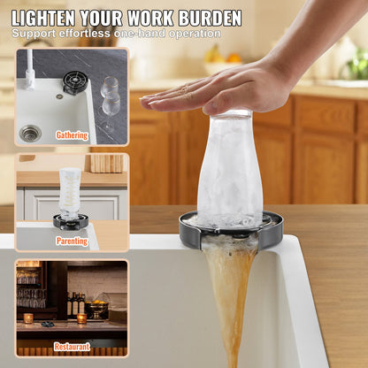 Glass Rinser 10-Hole 360 Rotating Stainless Steel Washer ABS Cup Holder - Image 6