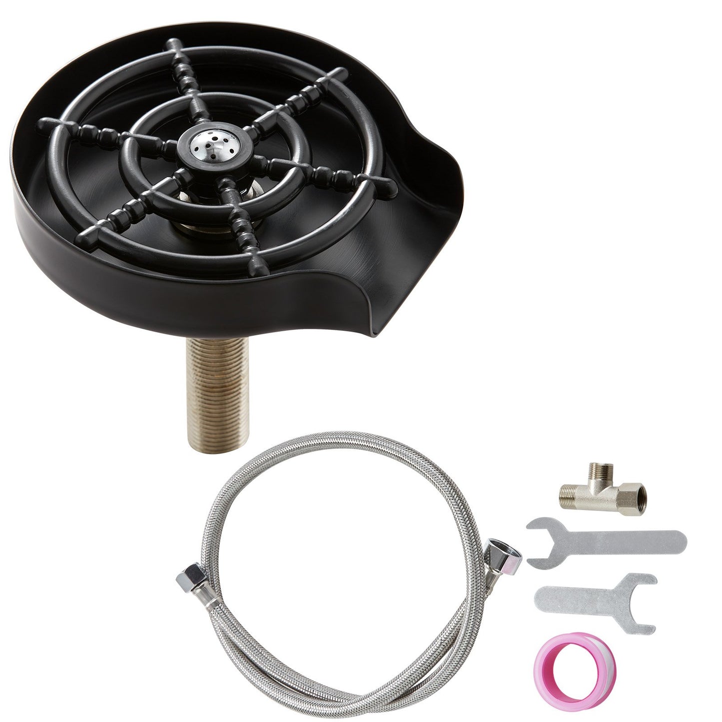 Glass Rinser 10-Hole 360 Rotating Stainless Steel Washer ABS Cup Holder - Image 9