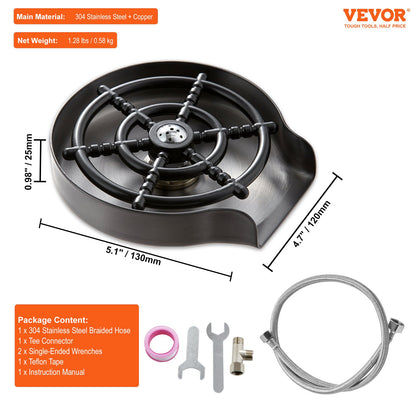 Glass Rinser 10-Hole Rotating Stainless Steel Washer ABS Cup Holder - Image 7