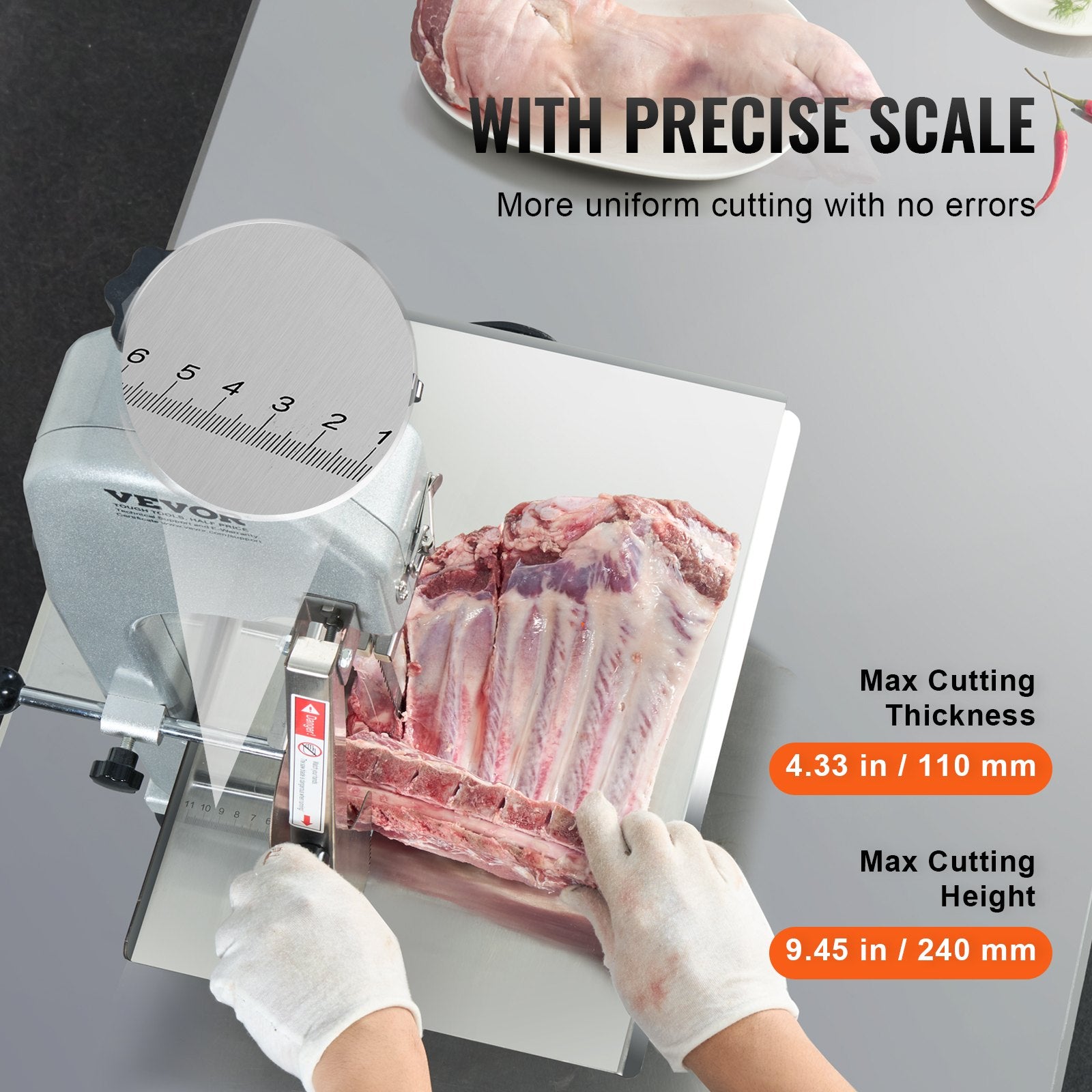 650W Commercial Electric Meat Bandsaw Stainless Steel Bone Sawing Machine - Image 4