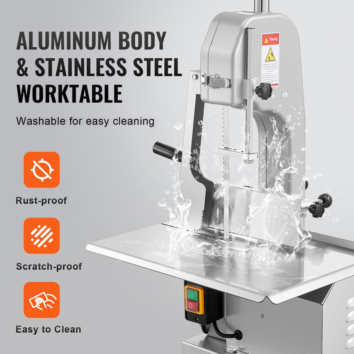 650W Commercial Electric Meat Bandsaw Stainless Steel Bone Sawing Machine - Image 5