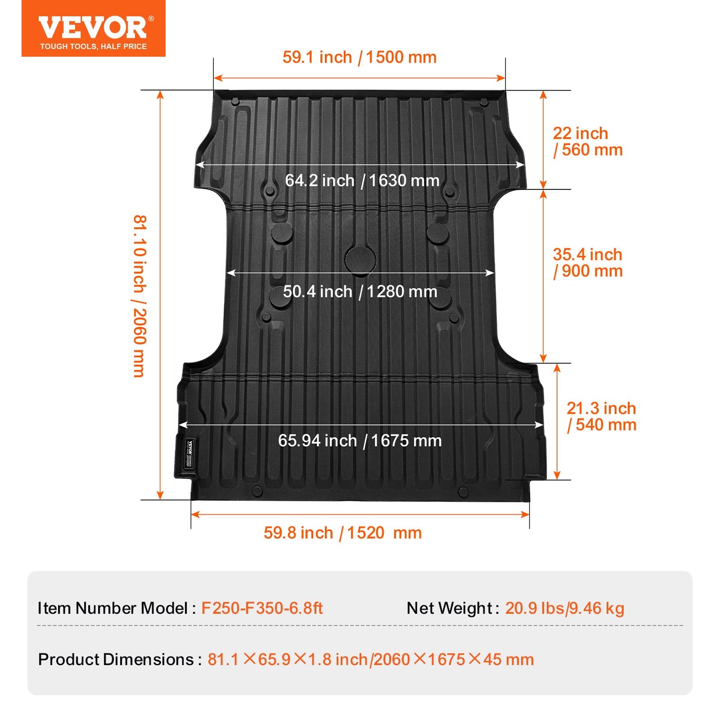 Truck Bed Mat Fit 2017-2024 Ford F250/F350 TPE Truck Bed Liner Accessories - Image 7