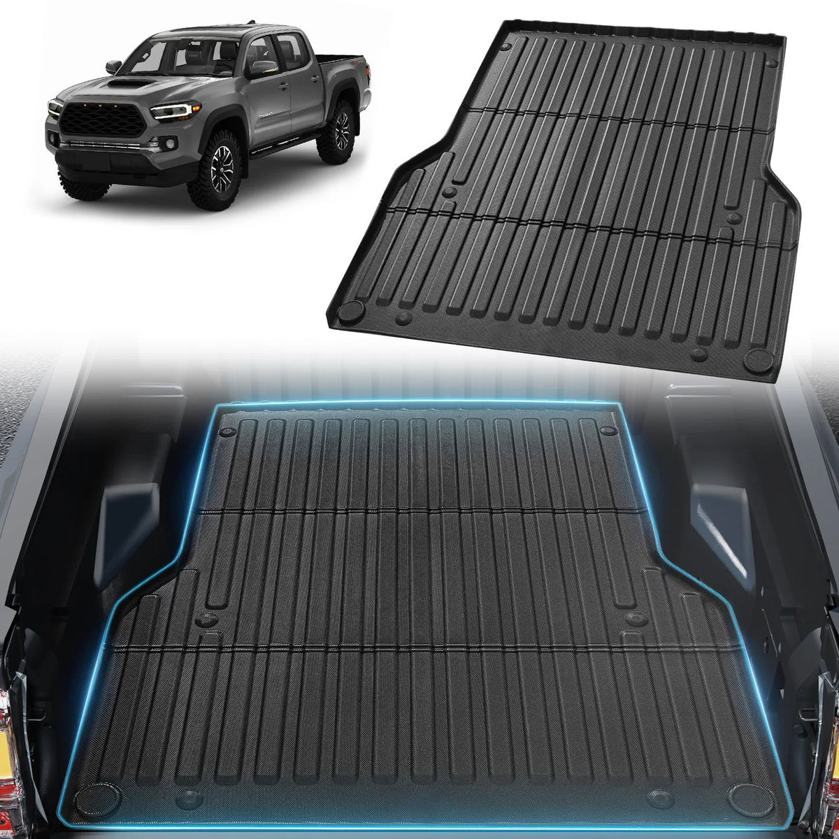 Truck Bed Mat Fit 2005-2023 Toyota Tacoma TPE Truck Bed Liner Accessories - Image 9