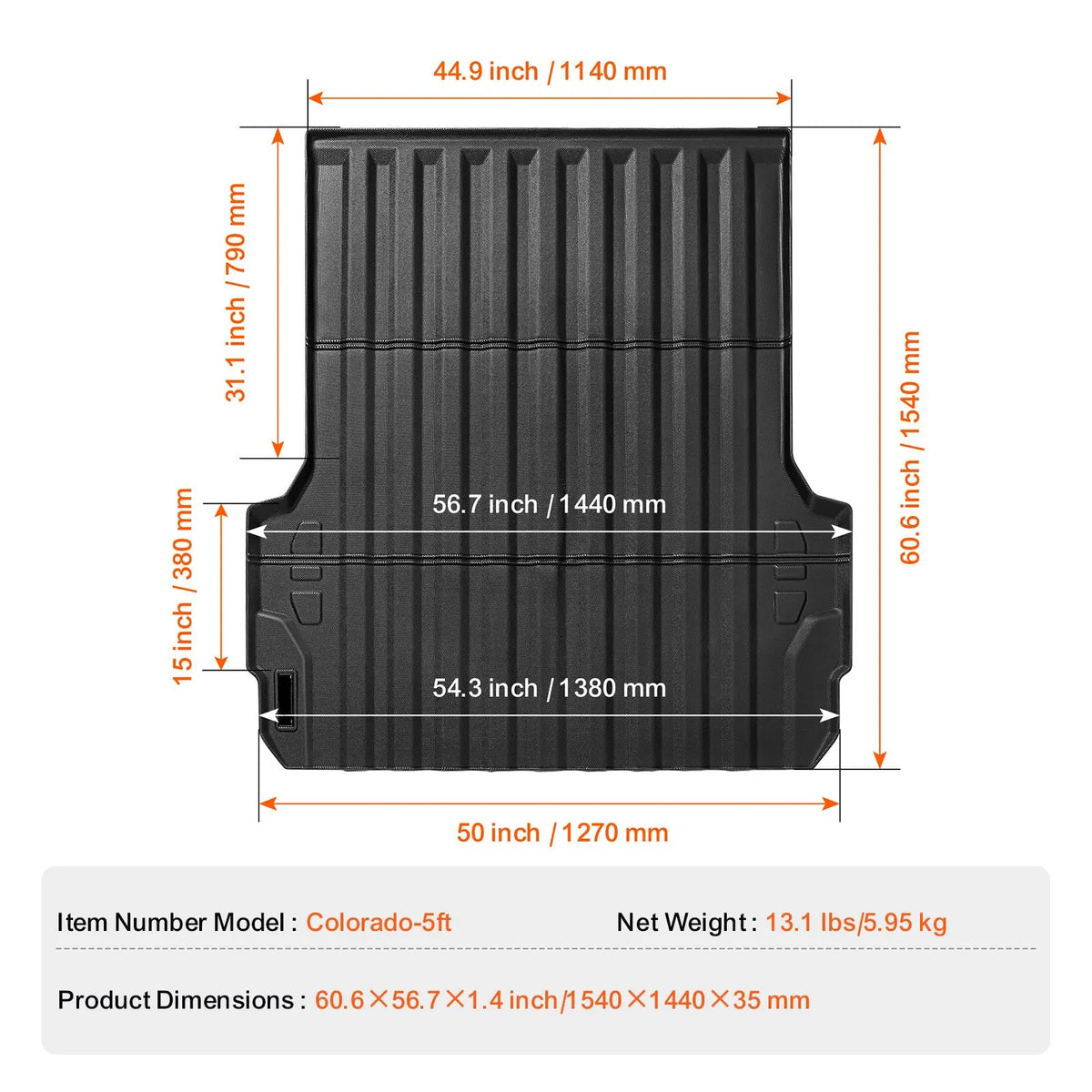 Truck Bed Mat Fit 2023-2024 Chevrolet Colorado/GMC Canyon Truck Bed Liner - Image 7