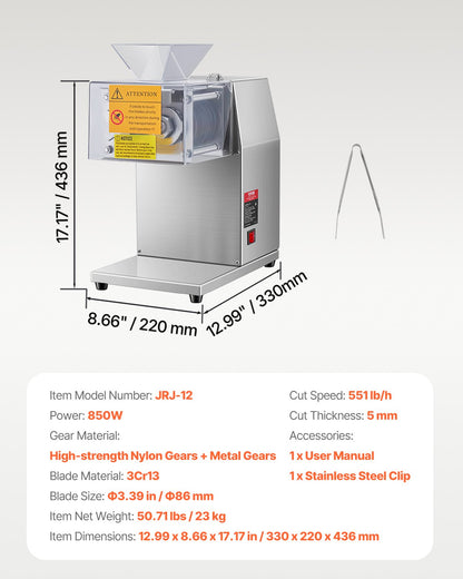Electric Meat Cutter Machine 850W Commercial Meat Slicer Cutting Machine - Image 7
