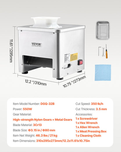 Electric Meat Cutter Machine 550W Commercial Meat Slicer Cutting Machine - Image 7