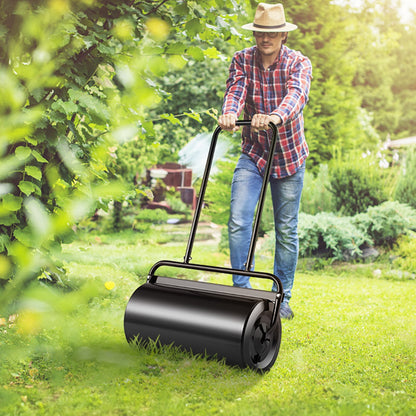 Lawn Roller, 13 Gallon 24Inch Sand/Water Filled Yard Roller, Steel Sod Roller with Easy-turn Plug and U-Shaped Ergonomic Handle for Convenient Push and Pull, for Lawn, Garden, Farm, Park, Black - Image 8