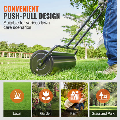 Lawn Roller, 17 Gallon 36 Inch Sand/Water Filled Yard Roller, Steel Sod Roller with Easy-turn Plug and U-Shaped Ergonomic Handle for Convenient Push and Pull, for Lawn, Garden, Farm, Park, Black - Image 6