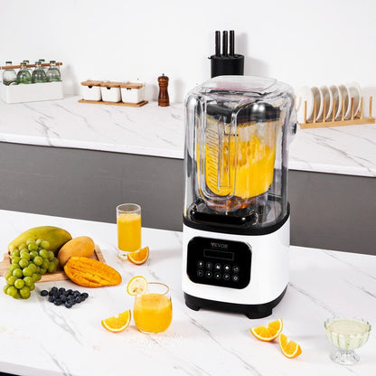 Professional Blender with Shield, Commercial Countertop Blenders, 2L Jar Blender Combo, Stainless Steel 9 Speed & 5 Functions Blender, for Shakes, Smoothies, Peree, and Crush Ice, White - Image 8