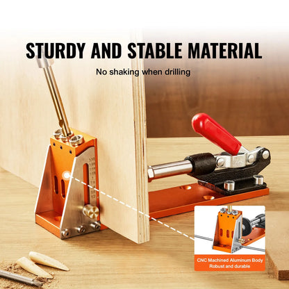 30 Pcs Pocket Hole Jig Kit, Adjustable & Easy to Use Pocket Hole Jig System with Step Drills, Wrenches, Drill Stop Rings, and Square Drive Bits, Dual Scale Marks for DIY Carpentry Projects - Image 2
