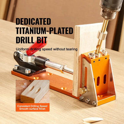 30 Pcs Pocket Hole Jig Kit, Adjustable & Easy to Use Pocket Hole Jig System with Step Drills, Wrenches, Drill Stop Rings, and Square Drive Bits, Dual Scale Marks for DIY Carpentry Projects - Image 4