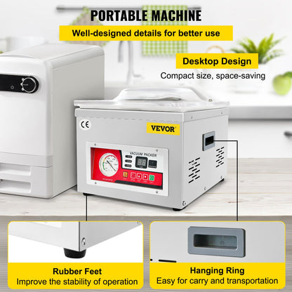 Chamber Vacuum Sealer Vacuum Packaging Machine 6.5 cbm/h Pump Rate 220V - Image 6