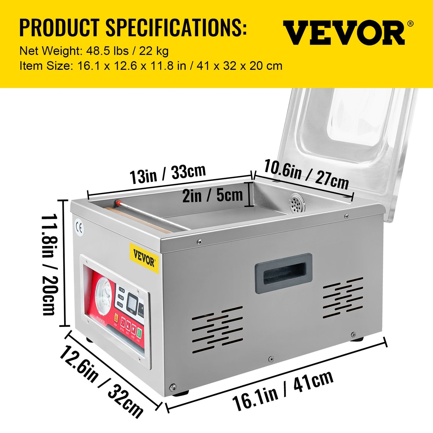 Chamber Vacuum Sealer Vacuum Packaging Machine 6.5 cbm/h Pump Rate 220V - Image 7
