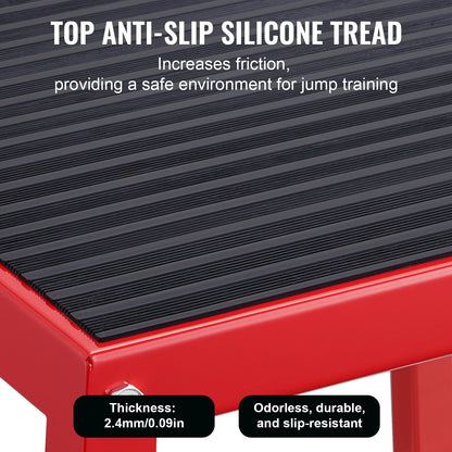 Plyometric Jump Box, 12 Inch Plyo Box, Steel Plyometric Platform and Jumping Agility Box, Anti-Slip Fitness Exercise Step Up Box for Home Gym Training, Conditioning Strength Training, Red - Image 3