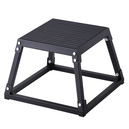 Plyometric Jump Box, 12 Inch Plyo Box, Steel Plyometric Platform and Jumping Agility Box, Anti-Slip Fitness Exercise Step Up Box for Home Gym Training, Conditioning Strength Training, Black