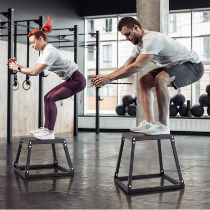 Plyometric Jump Box, 18 Inch Plyo Box, Steel Plyometric Platform and Jumping Agility Box, Anti-Slip Fitness Exercise Step Up Box for Home Gym Training, Conditioning Strength Training, Black - Image 8