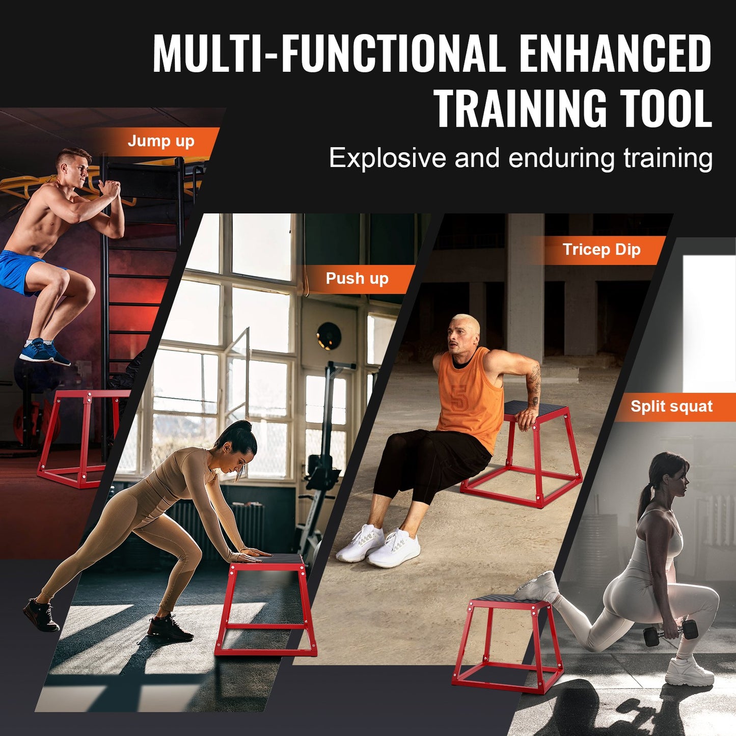 Plyometric Jump Box, 18 Inch Plyo Box, Steel Plyometric Platform and Jumping Agility Box, Anti-Slip Fitness Exercise Step Up Box for Home Gym Training, Conditioning Strength Training, Red - Image 5