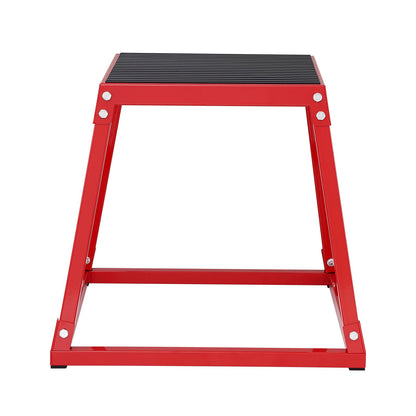 Plyometric Jump Box, 18 Inch Plyo Box, Steel Plyometric Platform and Jumping Agility Box, Anti-Slip Fitness Exercise Step Up Box for Home Gym Training, Conditioning Strength Training, Red - Image 9