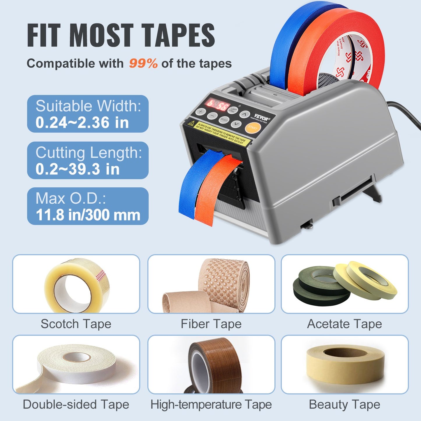Automatic Tape Dispenser, Self-Adhesive Electric Tape Cutter, 25 W Packaging Machine, Tape Cutter, 6-60 mm Tape Width, Electric Tape Cutter Packaging Machine - Image 3