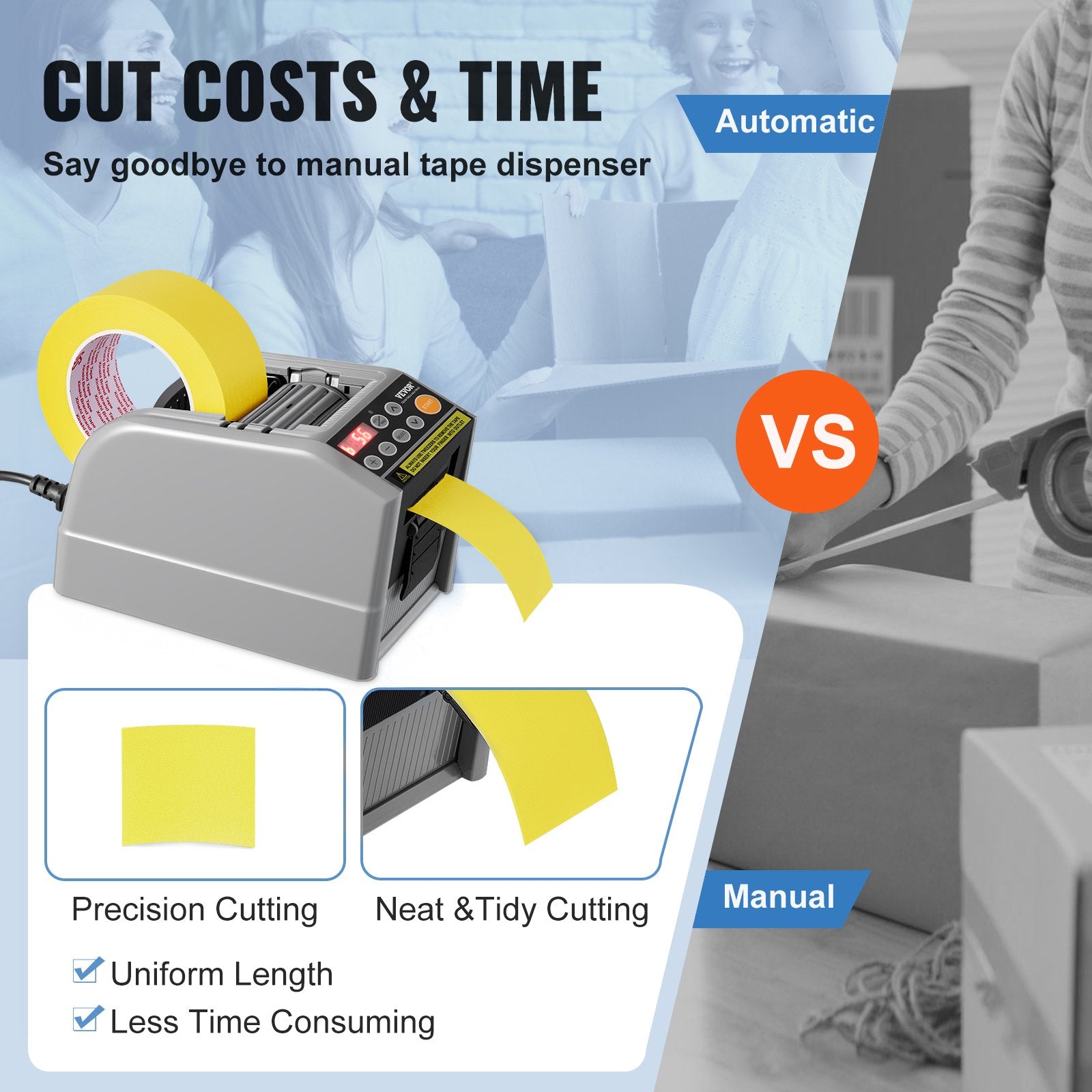 Automatic Tape Dispenser, Self-Adhesive Electric Tape Cutter, 25 W Packaging Machine, Tape Cutter, 6-60 mm Tape Width, Electric Tape Cutter Packaging Machine - Image 6