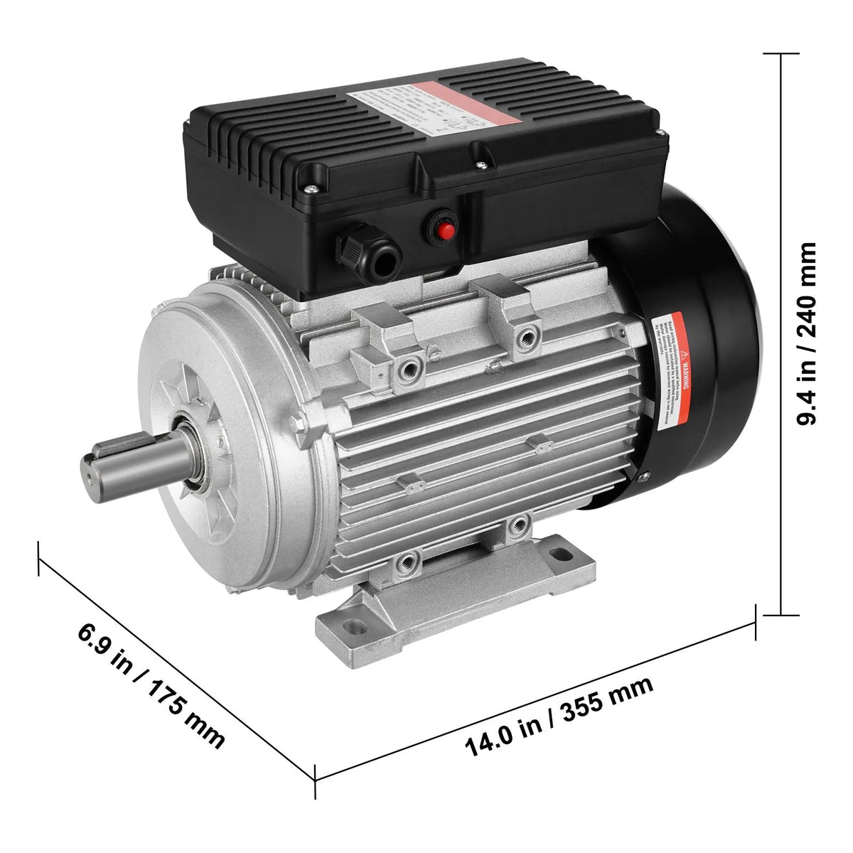 2.2KW Electric Motor 2800 rpm, AC 220~240V 13.8A, 90L, B3 Frame, Air Compressor Motor Single Phase, 24mm Keyed Shaft, CW/CCW Rotation for Agricultural Machinery and General Equipment - Image 8