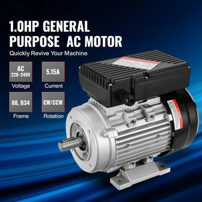 2.2KW Electric Motor 2800 rpm, AC 220~240V 13.8A, 90L, B3 Frame, Air Compressor Motor Single Phase, 24mm Keyed Shaft, CW/CCW Rotation for Agricultural Machinery and General Equipment - Image 2
