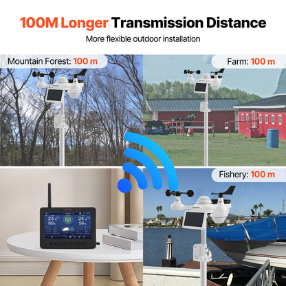 7-in-1 Wi-Fi Weather Station 177.8 mm TFT Display Wireless Outdoor Sensor - Image 6