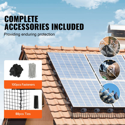 6in x 100ft Solar Panel Bird Guard Critter Guard Roll Kit 100pcs Fasteners - Image 4
