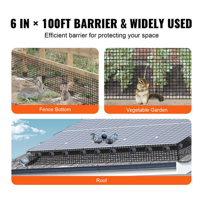 6 in x 100ft Solar Panel Bird Guard Critter Guard Roll Kit 60pcs Fasteners - Image 6