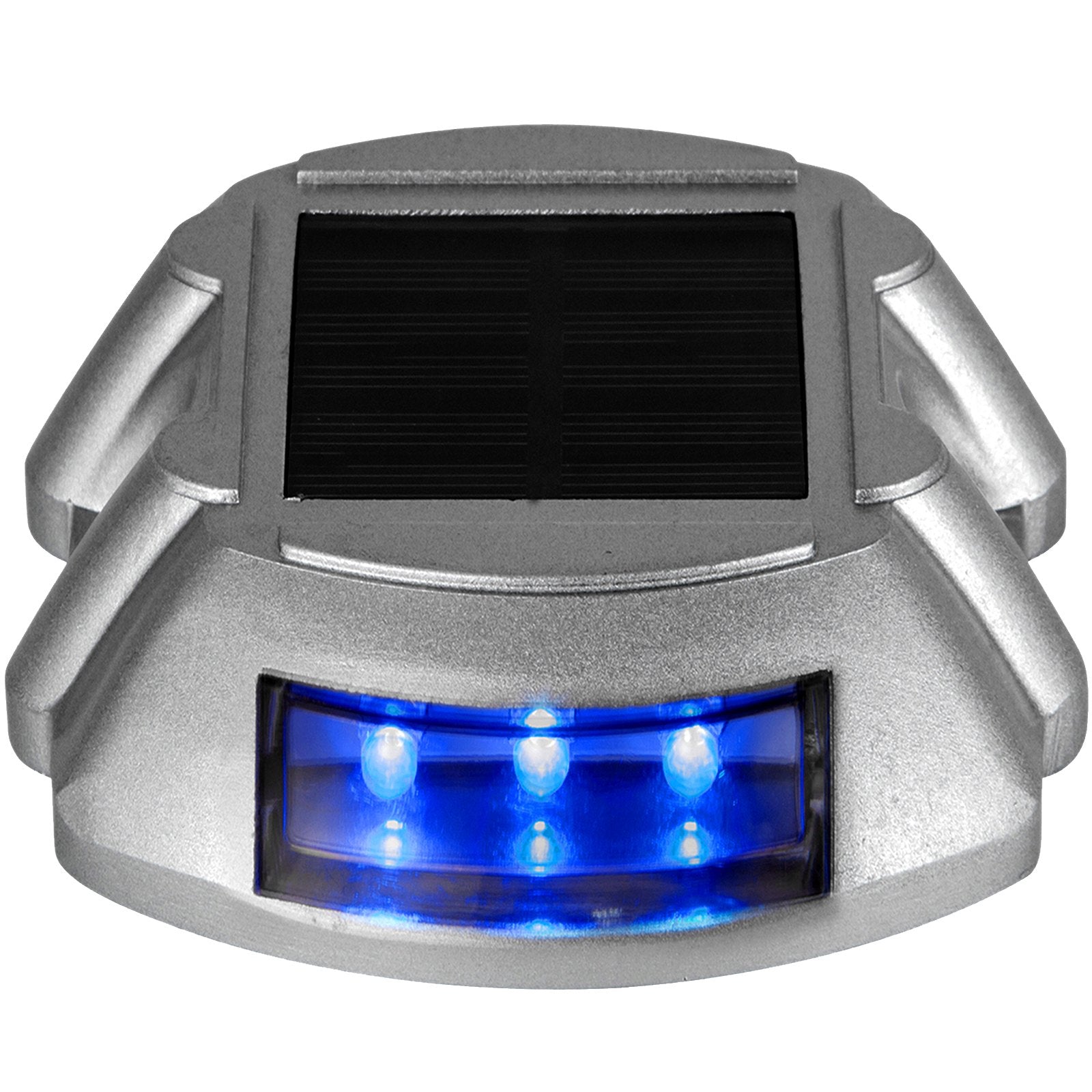 Driveway Lights 16-Pack, Solar Driveway Lights with Switch Button, Solar Deck Lights Waterproof, Wireless Dock Lights 6 LEDs for Path Warning Garden Walkway Sidewalk Steps, LED Bright Blue - Image 9