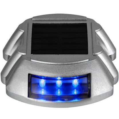Driveway Lights 16-Pack, Solar Driveway Lights with Switch Button, Solar Deck Lights Waterproof, Wireless Dock Lights 6 LEDs for Path Warning Garden Walkway Sidewalk Steps, LED Bright Blue - Image 9